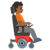 person in motorized wheelchair facing right, medium-dark skin tone